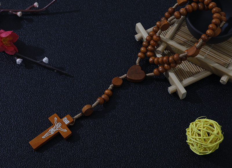 6-7mm brown wood rosary