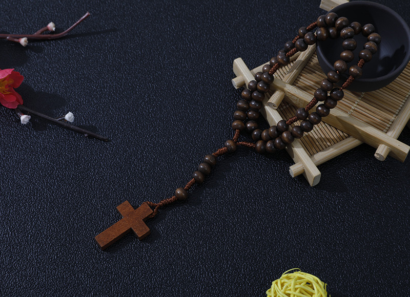 6-7mm dark brown rosary