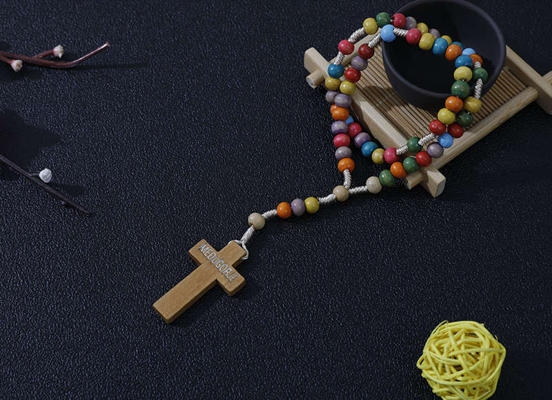 6-7mm mixed color wood rosary