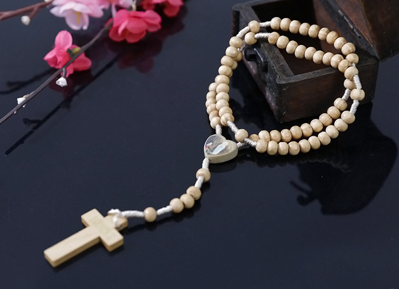 6-7mm olive wood rosary with expoxy