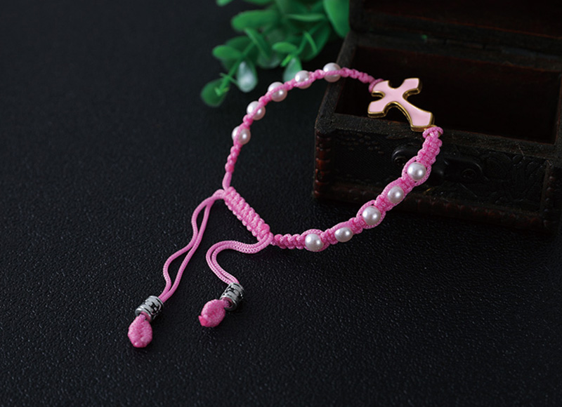 6mm imitation pearl beads knotted bracelet