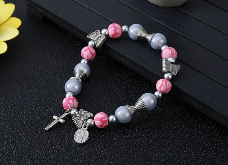 10mm ceramic with alloy beads bracelet