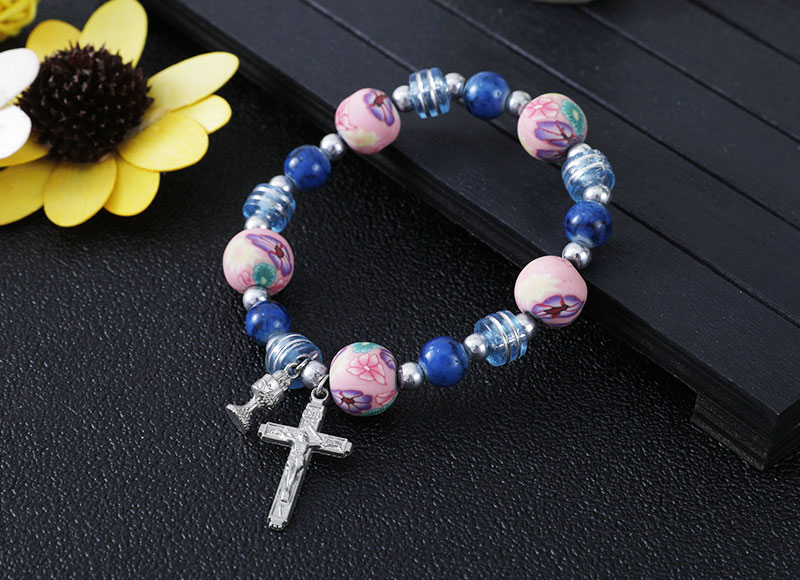 10mm ceramic with plastic beads bracelet