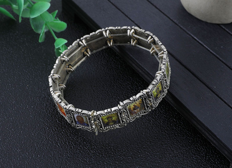 15mm alloy epoxy beads bracelet