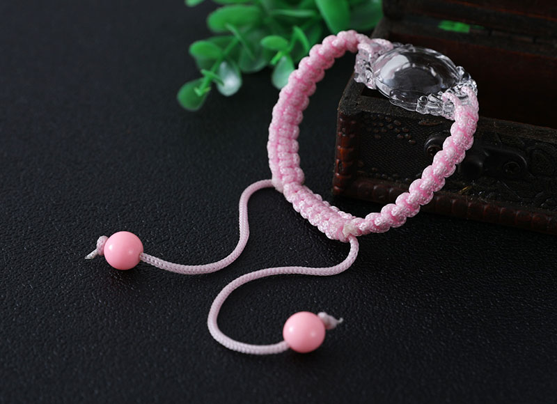 Plastic beads handmade knotted rosary bracelet