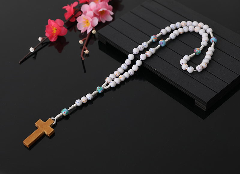 7x8mm Resin Beads Cartoon Cross Rosary