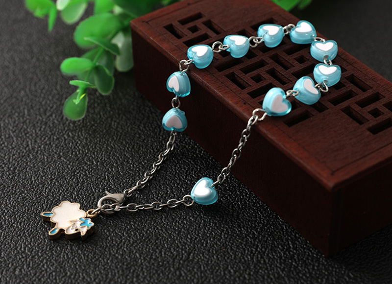 Blue heart shape bracelet