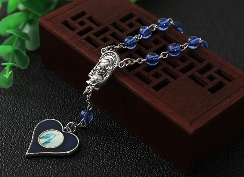 Blue glass rosary
