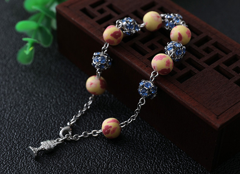 Soft ceramic  and diamond bracelet