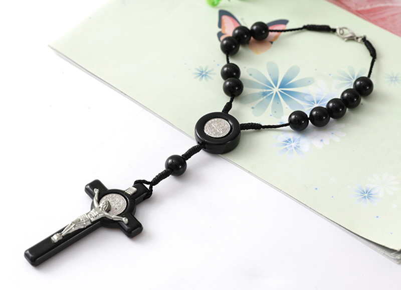 Black plastic finger rosary