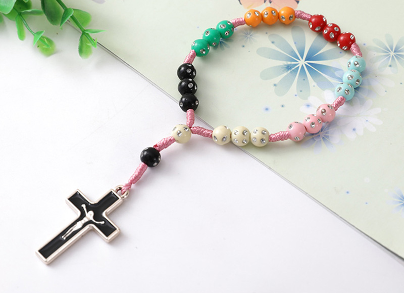 Colorful plastic 8mm beads finger rosary