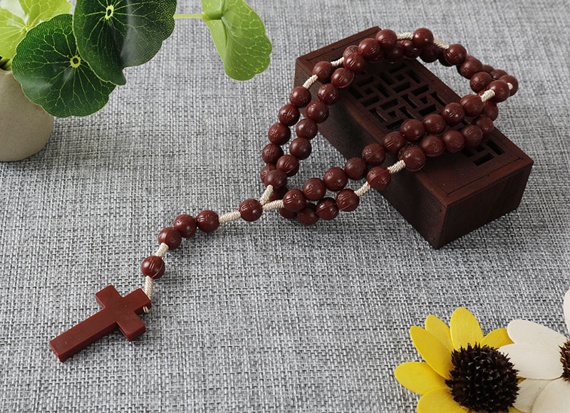 8mm rose shape  plastic beads rosary
