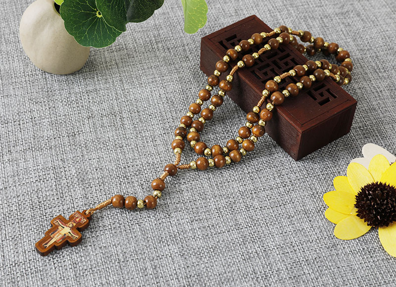 Wooden bead rosary