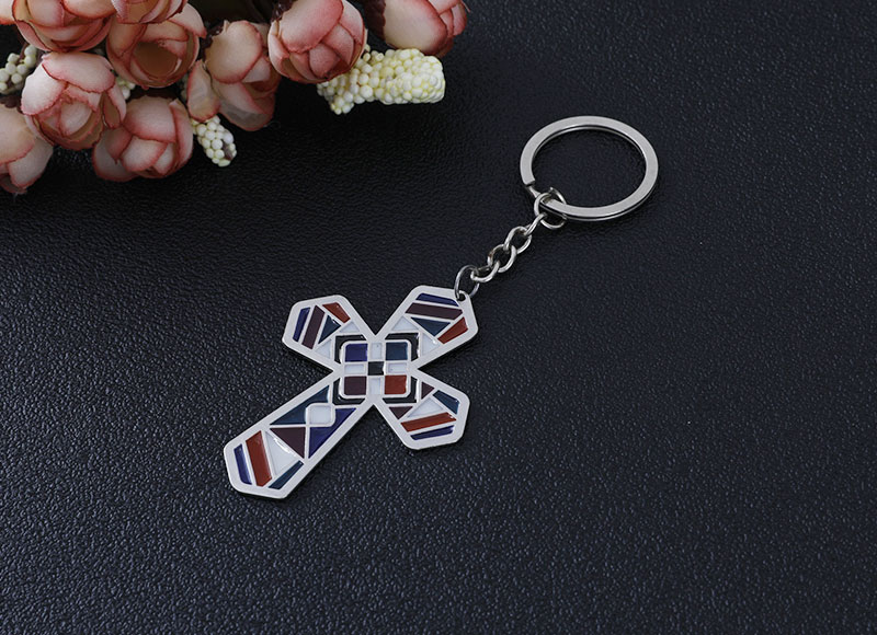 Alloy cross pendant keychain