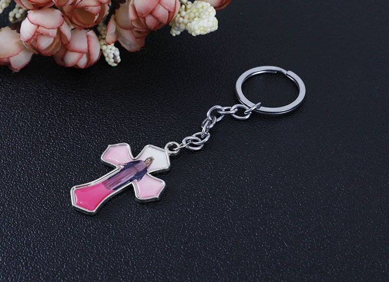 Alloy cross shape pendant keychain