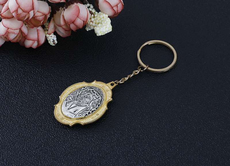 Alloy Oval Keychain