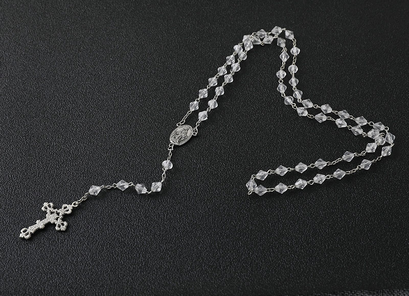 Crystal beads catholic chain rosary