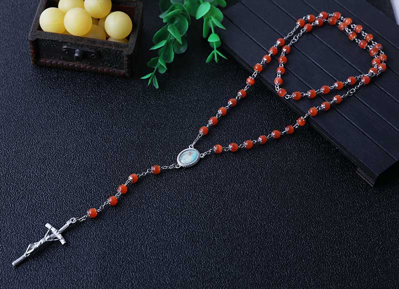 6mm cat eye beads rosary necklace