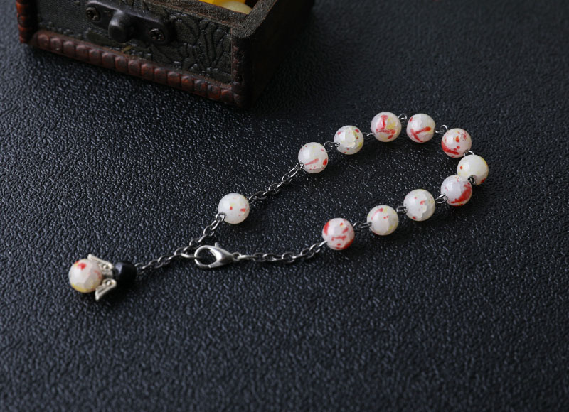 8mm angle pendant stone beads bracelet