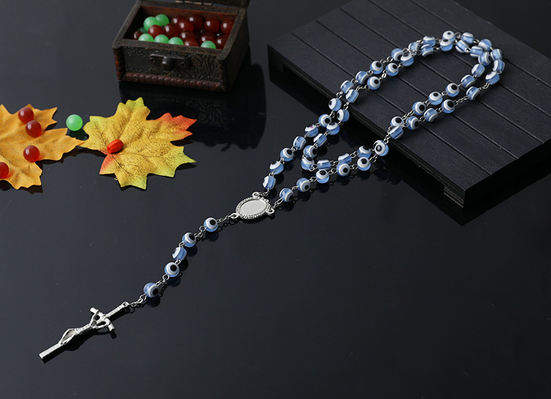 8mm plastic beads chain rosary necklace