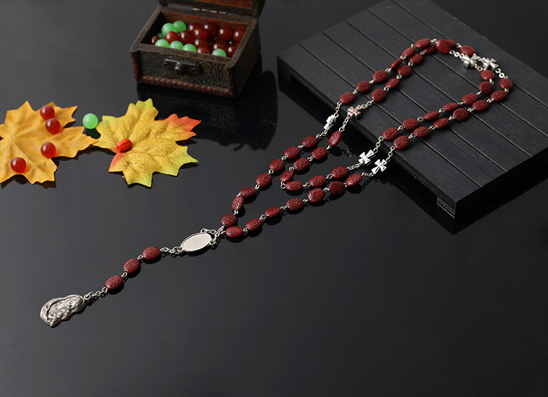 10mm plastic beads catholic necklace