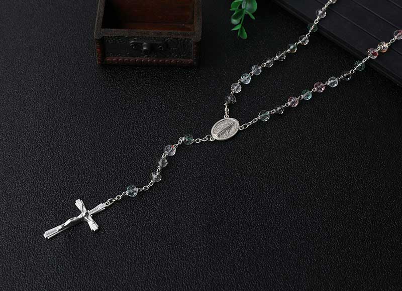 Transparent 6mm Glass Crystal Beads Chain Rosary