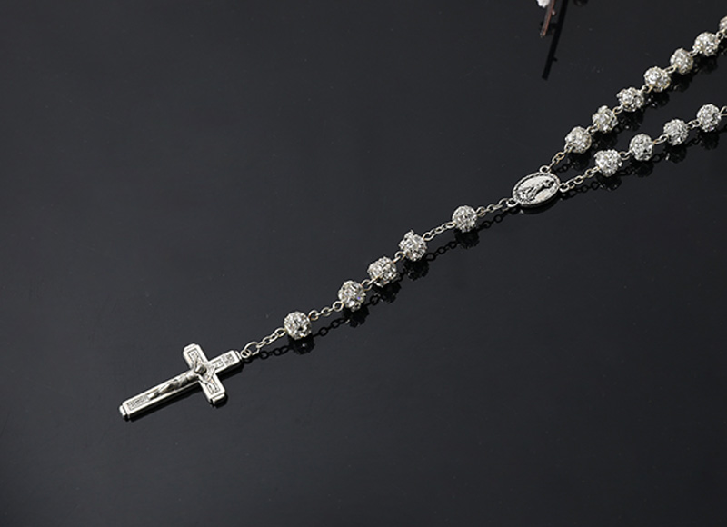 alloy beads with diamond necklace