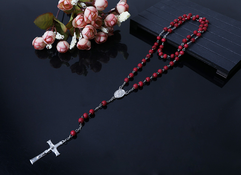 red smelling wood beads chain  rosary