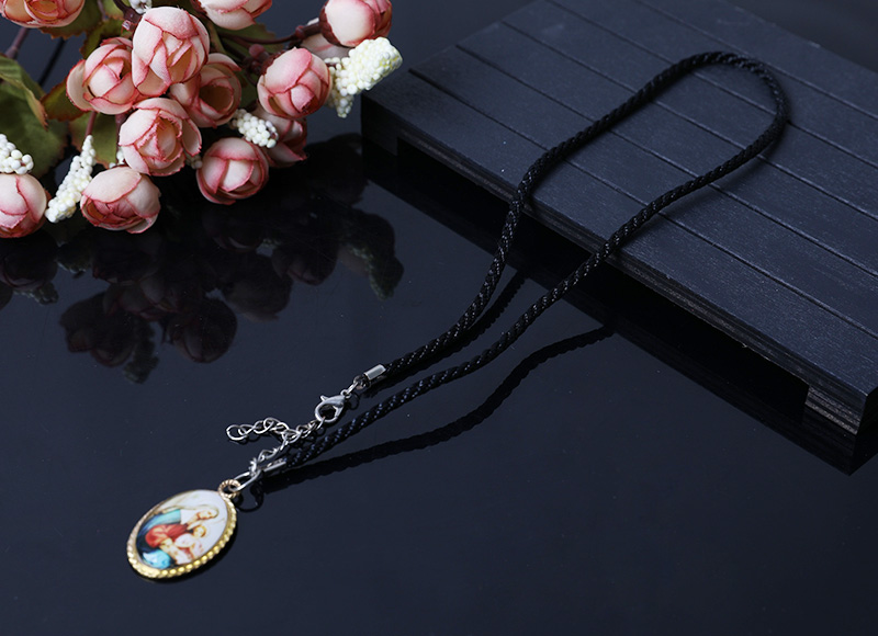 religious glass pendant necklace