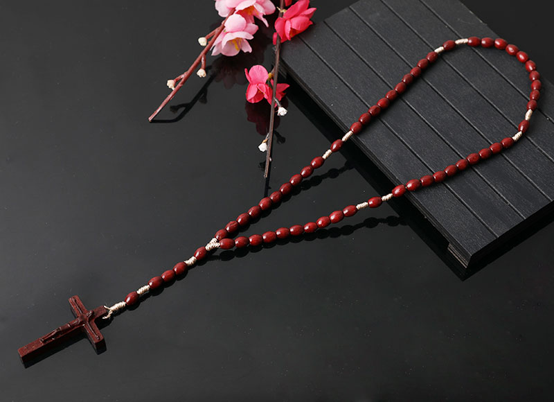 high quality dark brown wooden rosary