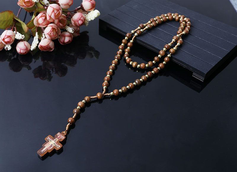 new design brown wood beads rosary