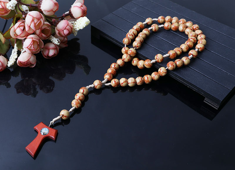 new design wood beads cord rosary